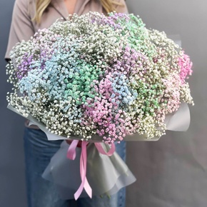 Букет "Леденец" из 25 радужных гипсофил  в Ликино-Дулёво