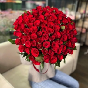 Букет "Классический" из 101 красной розы Кения (60 см) в Ликино-Дулёво