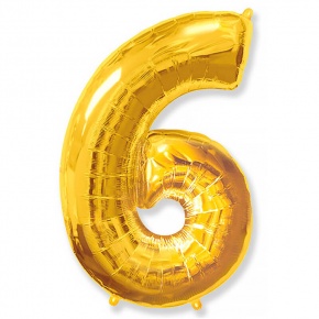 Шар гелиевый цифра 6 (40х102 см) в Ликино-Дулёво