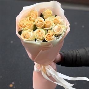 Букет из 11 роз Пич Аваланж (60 см) в Ликино-Дулёво