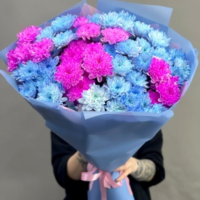 Букет "Матильда" из 15 кустовых хризантем в Ликино-Дулёво