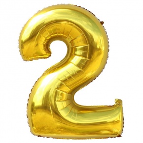 Шар гелиевый цифра 2 (40х102 см) в Ликино-Дулёво