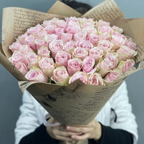 Букет из 51 пастельной розы (40 см) в Ликино-Дулёво