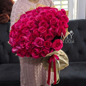 Букет 51 роза Эквадор Пинк Флоид (60 см) в Ликино-Дулёво