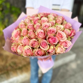 Букет 51 роза Бэлла Роса (40 см) в Ликино-Дулёво