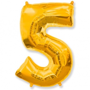 Шар гелиевый цифра 5 (40х102 см) в Ликино-Дулёво