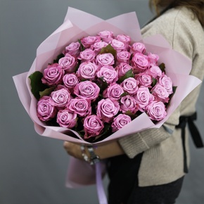 Букет из 35 малиновых роз Меритим (50 см) в Ликино-Дулёво