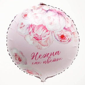 Шар «Нежна как цветок» круг в Ликино-Дулёво