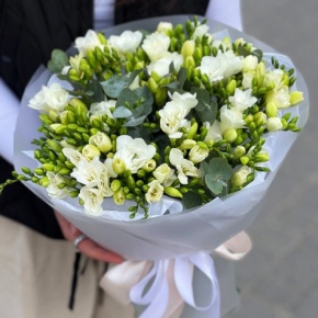 Букет из 51 белой фрезии в Ликино-Дулёво