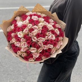 Букет "Амурный" из 101 розы (40 см) в Ликино-Дулёво